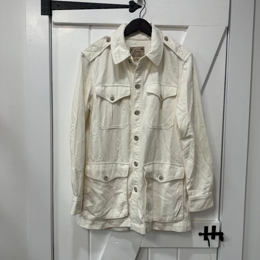 Polo Ralph Lauren Womens Jacket Size S Natural Denim Field Off White Utility NEW